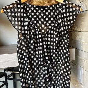 Polka Dots:  Dressy Sleeveless Top with Ruffles and elastic waist